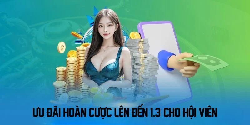 Ưu đãi hoàn cược lên đến 1.3% cho hội viên